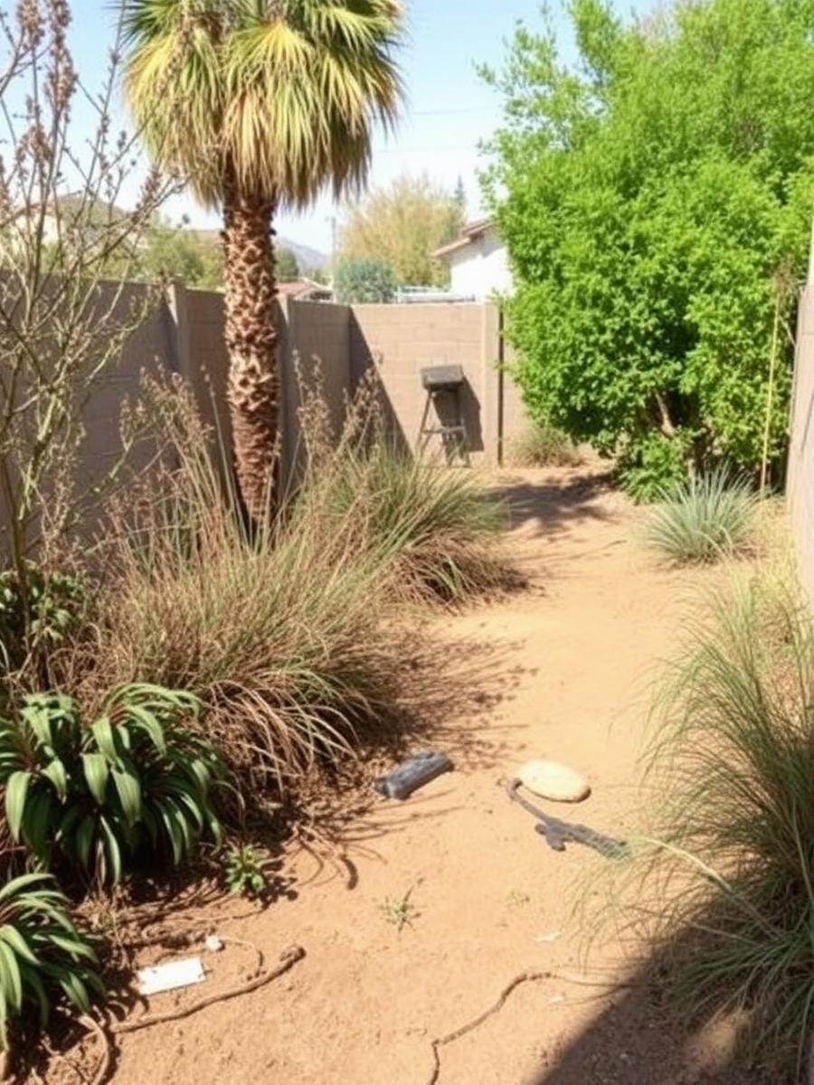 Las Vegas backyard transformation — before